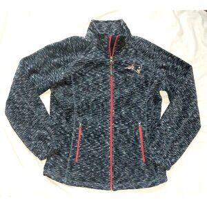 New England Patriots Jacket Women's Fleece NFL Zip Up Blue Jacket Medium